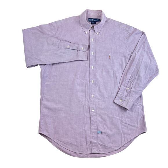Ralph Lauren Yarmouth Long Sleeve Purple Cotton Pinpoint Oxford Shirt 16.5x34, L - Picture 2 of 7
